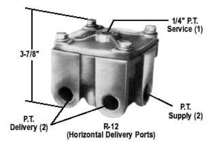 Picture of R12H RELAY VALVE HORIZONTAL 3/4" - 103009