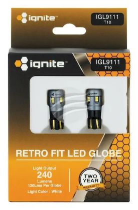 Picture of PKT 2 LED SIGNALLING GLOBE 12v T10 WEDGE WHITE - IGL9111