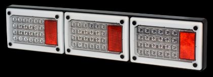 Picture of PEREI 510 Series Triple Jumbo Stop / Tail / Indicator/ Reverse 9-33V  WHITE & CLEAR LENS - BLISTER - CRL510RLEDB