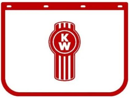 Picture of KENWORTH MUDFLAP 60X60 WHITE W/ RED LOGO - KCMFRWW6060_T1