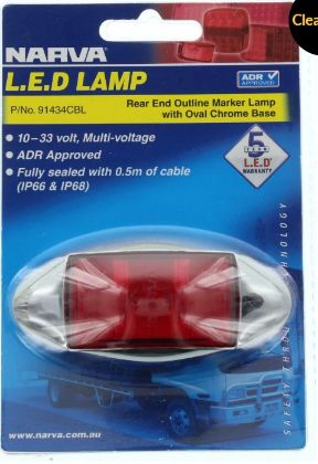 Picture of LED CHROME 10-33V RED MARKER - N91434CBL