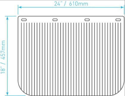 Picture of MUDFLAP WHITE 24W X 18D RIBBED - 18X24AS